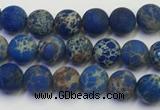 CDE1040 15.5 inches 4mm round matte sea sediment jasper beads