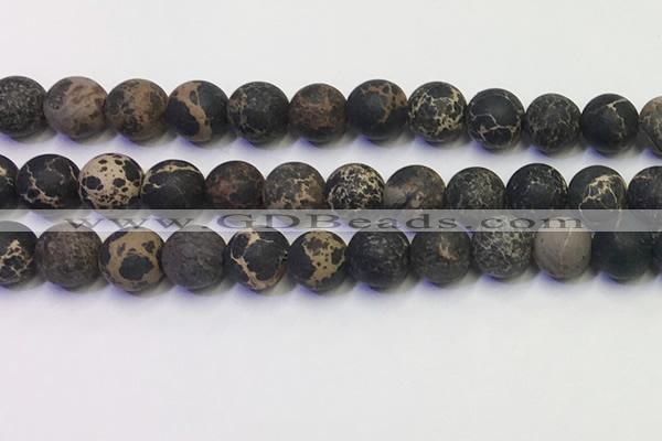 CDE1049 15.5 inches 12mm round matte sea sediment jasper beads