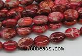 CDE12 15.5 inches 8*10mm oval dyed sea sediment jasper beads