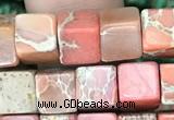 CDE1210 15.5 inches 6mm - 6.5mm cube sea sediment jasper beads