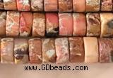 CDE1230 15.5 inches 3*6mm heishi sea sediment jasper beads