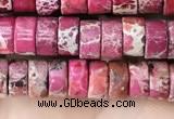 CDE1232 15.5 inches 3*6mm heishi sea sediment jasper beads