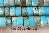 CDE1233 15.5 inches 3*6mm heishi sea sediment jasper beads