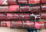 CDE1301 15.5 inches 4*6mm tube sea sediment jasper beads