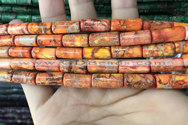 CDE1350 15.5 inches 8*16mm tube sea sediment jasper beads