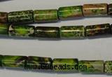 CDE140 15.5 inches 6*12mm tube dyed sea sediment jasper beads