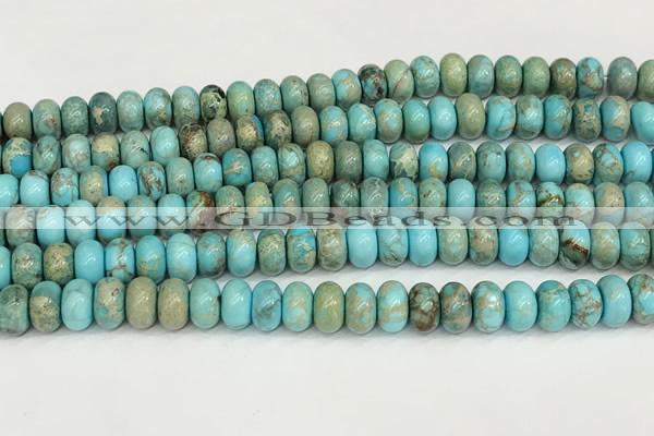 CDE1402 15.5 inches 6*10mm rondelle sea sediment jasper beads