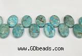 CDE1410 Top drilled 20*30mm oval sea sediment jasper beads