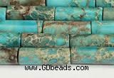 CDE1424 15.5 inches 4*13mm tube sea sediment jasper beads wholesale