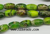 CDE145 15.5 inches 8*12mm rice dyed sea sediment jasper beads