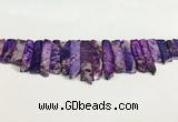 CDE1451 Top drilled 8*15mm - 10*60mm sticks sea sediment jasper beads