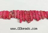 CDE1452 Top drilled 8*15mm - 10*60mm sticks sea sediment jasper beads