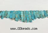 CDE1453 Top drilled 8*15mm - 10*60mm sticks sea sediment jasper beads