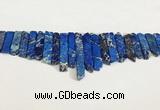 CDE1455 Top drilled 8*15mm - 10*60mm sticks sea sediment jasper beads