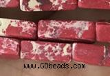 CDE1486 15.5 inches 4*13mm cuboid synthetic sea sediment jasper beads