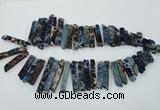 CDE1503 Top drilled 8*20mm - 10*55mm sticks sea sediment jasper beads