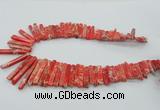 CDE1509 Top drilled 5*15mm - 6*55mm sticks sea sediment jasper beads