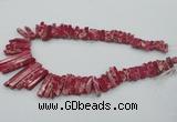 CDE1510 Top drilled 5*15mm - 6*55mm sticks sea sediment jasper beads