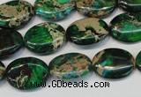 CDE181 15.5 inches 12*16mm oval dyed sea sediment jasper beads