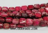 CDE19 15.5 inches 8*8mm square dyed sea sediment jasper beads