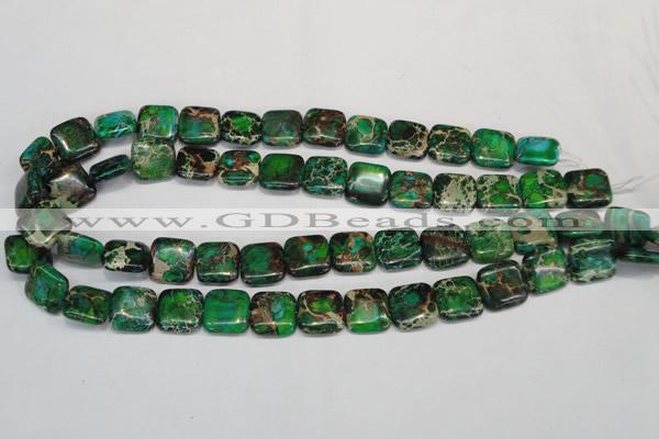 CDE193 15.5 inches 14*14mm square dyed sea sediment jasper beads