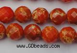 CDE2101 15.5 inches 8mm faceted round dyed sea sediment jasper beads