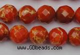 CDE2102 15.5 inches 10mm faceted round dyed sea sediment jasper beads