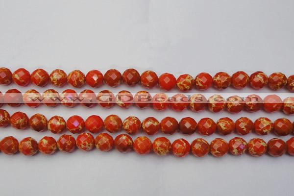 CDE2102 15.5 inches 10mm faceted round dyed sea sediment jasper beads