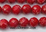 CDE2121 15.5 inches 8mm faceted round dyed sea sediment jasper beads