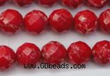 CDE2122 15.5 inches 10mm faceted round dyed sea sediment jasper beads