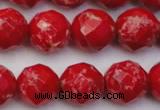 CDE2125 15.5 inches 16mm faceted round dyed sea sediment jasper beads