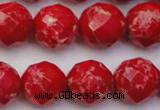 CDE2126 15.5 inches 18mm faceted round dyed sea sediment jasper beads