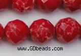 CDE2127 15.5 inches 20mm faceted round dyed sea sediment jasper beads