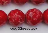 CDE2129 15.5 inches 24mm faceted round dyed sea sediment jasper beads