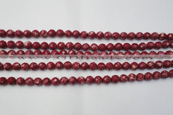 CDE2130 15.5 inches 6mm faceted round dyed sea sediment jasper beads