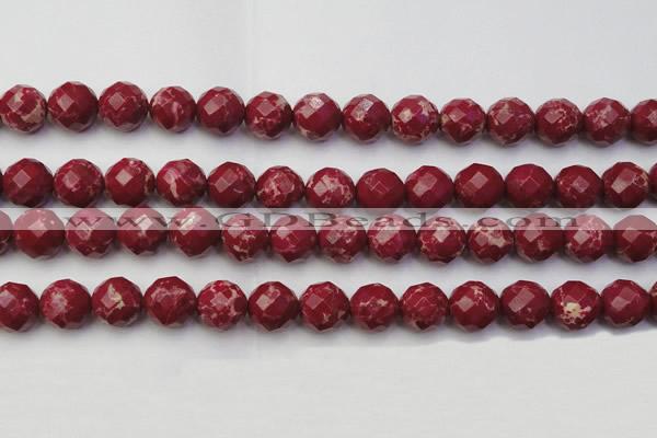 CDE2137 15.5 inches 20mm faceted round dyed sea sediment jasper beads