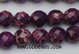 CDE2143 15.5 inches 12mm faceted round dyed sea sediment jasper beads