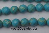 CDE2150 15.5 inches 6mm faceted round dyed sea sediment jasper beads