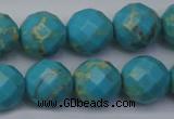 CDE2157 15.5 inches 20mm faceted round dyed sea sediment jasper beads