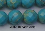 CDE2159 15.5 inches 24mm faceted round dyed sea sediment jasper beads