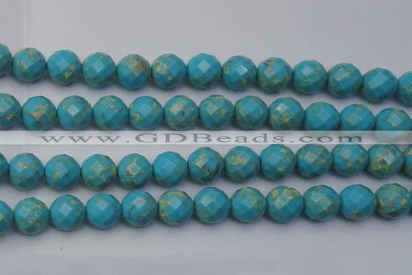 CDE2159 15.5 inches 24mm faceted round dyed sea sediment jasper beads