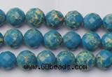 CDE2160 15.5 inches 6mm faceted round dyed sea sediment jasper beads