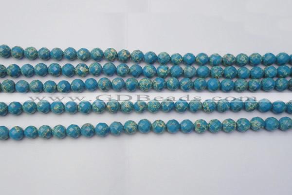 CDE2160 15.5 inches 6mm faceted round dyed sea sediment jasper beads