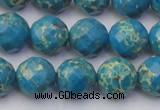 CDE2164 15.5 inches 14mm faceted round dyed sea sediment jasper beads