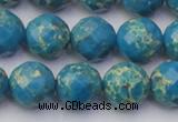 CDE2165 15.5 inches 16mm faceted round dyed sea sediment jasper beads