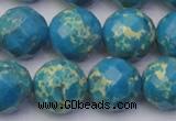 CDE2167 15.5 inches 20mm faceted round dyed sea sediment jasper beads