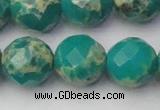 CDE2178 15.5 inches 22mm faceted round dyed sea sediment jasper beads