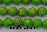 CDE2182 15.5 inches 10mm faceted round dyed sea sediment jasper beads