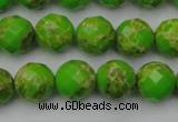 CDE2183 15.5 inches 12mm faceted round dyed sea sediment jasper beads