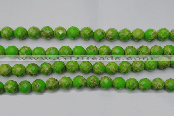 CDE2187 15.5 inches 20mm faceted round dyed sea sediment jasper beads